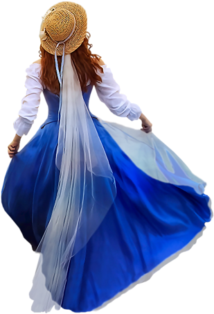 Şapkalı Bayan Png Resimleri - Gown (326x500), Png Download