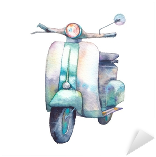 Vintage Transport Isolated On White Background - Vespa Free Watercolor (400x400), Png Download