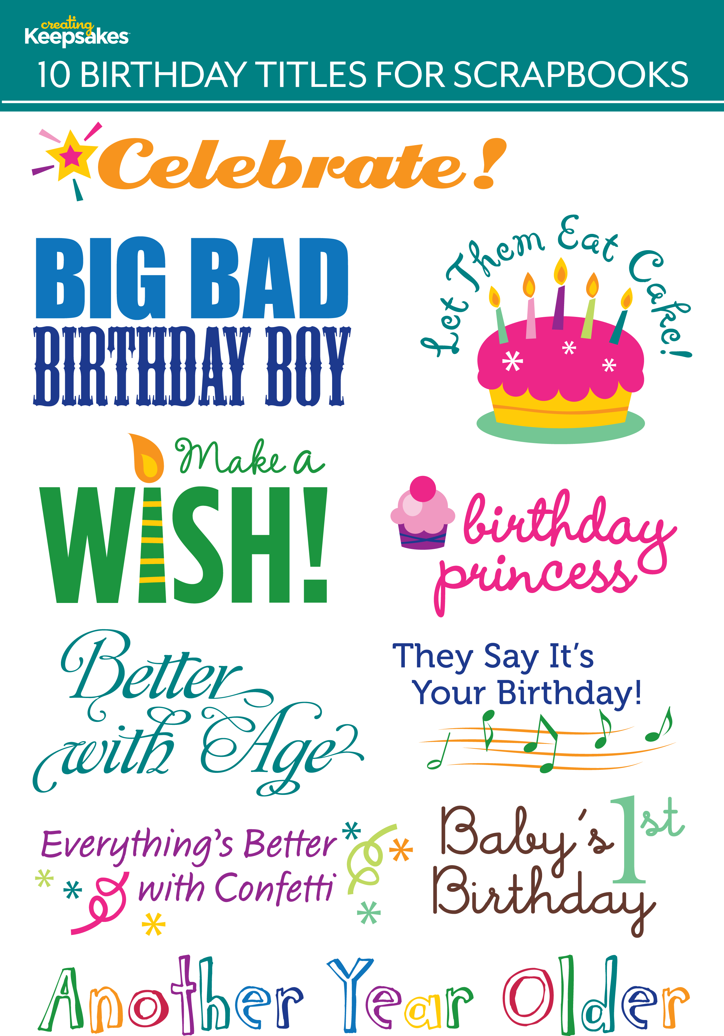 Print Them Directly On Your Photos Or Digital Layout, - Scrapbook Birthday Quotes (2400x3433), Png Download