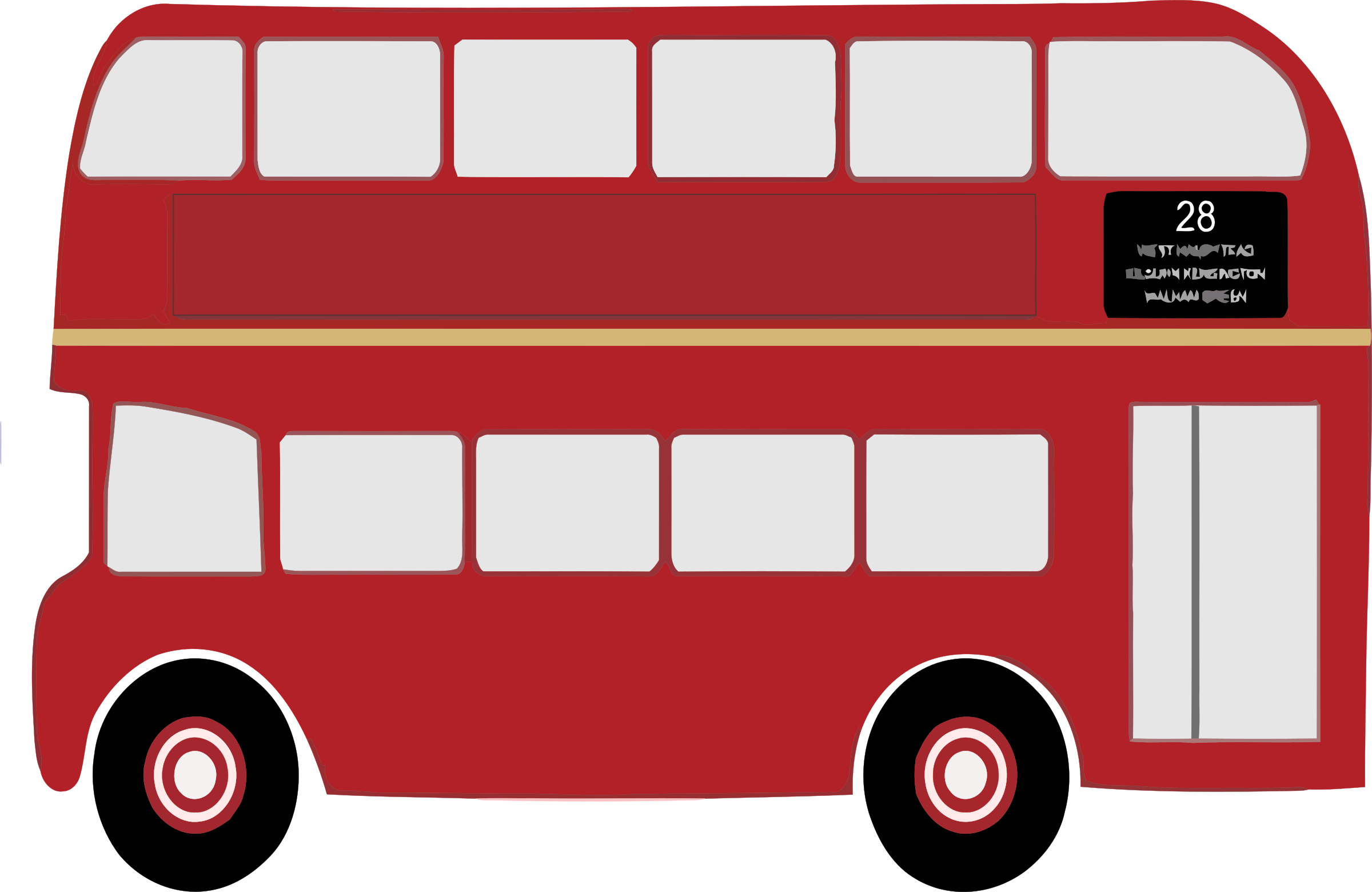 Bus Drawing Double Decker - Double Decker Bus Png (2400x1560), Png Download