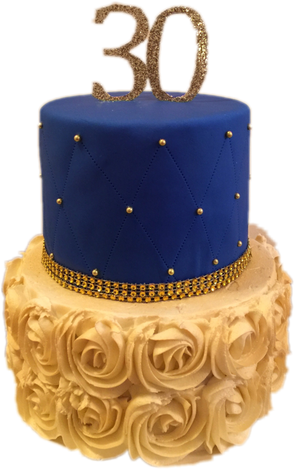 Banner Free Library Custom Cakes Fabipops Quilted Royal - Blue And Gold Birthday Cake (1000x1333), Png Download