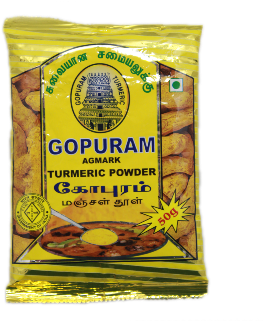 Gopuram Kasthuri Manjal (turmeric) Powder (640x640), Png Download
