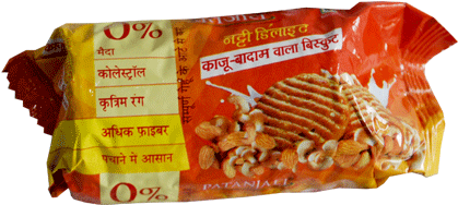 Patanjali Kaju Badam Biscuit 70 Gm - Cashew (450x450), Png Download