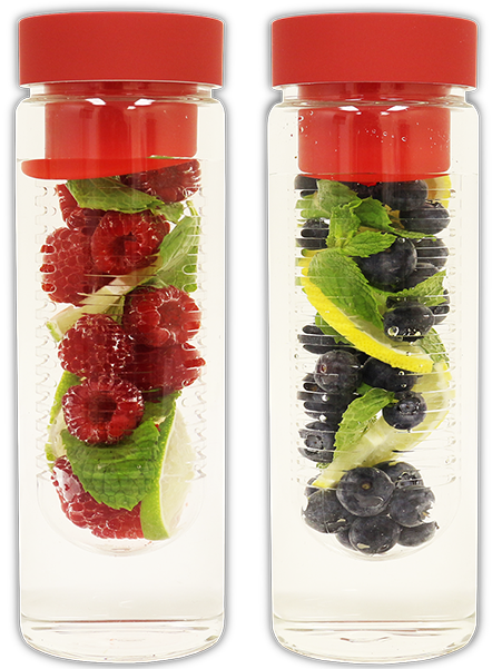 Fruit Infuser Glass Water Bottle [double Pack Special] - Glass Bottle (720x1013), Png Download