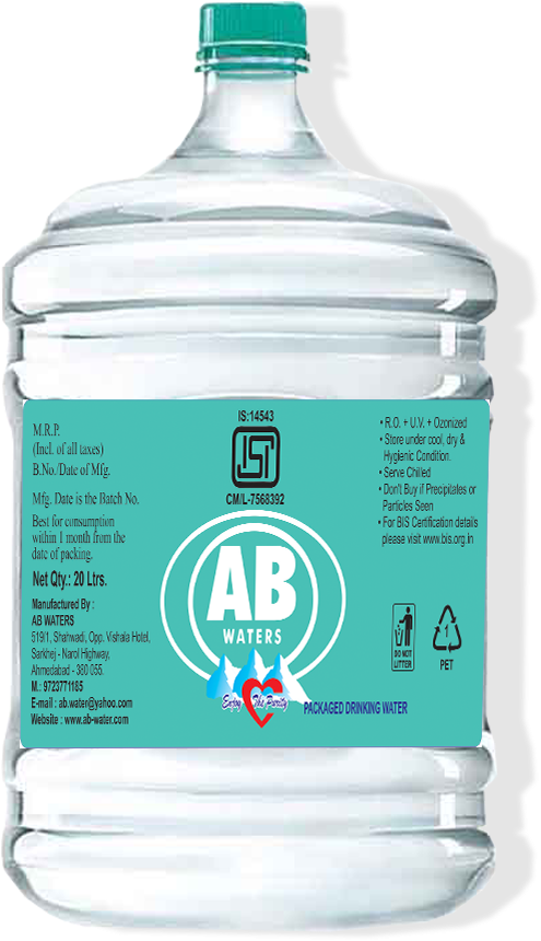 Water Jar 20 Ltr - Bisleri 20 Litre Water Can (600x1180), Png Download