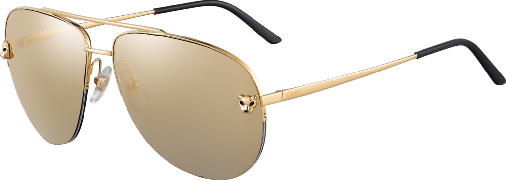 Panthère De Cartier Sunglassesmetal, Smooth Golden - Cartier Sunglasses 2017 Men (1024x365), Png Download