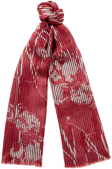 Riva Stripe Floral Jacquard Scarf - Scarf (460x611), Png Download
