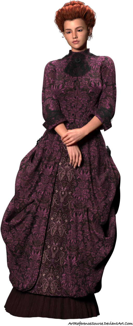 Victorian Dress Png Banner Black And White Library - Victorian Dress Png (613x1305), Png Download