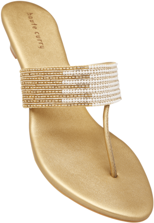 Womens Party Wear Slipon Fancy Heel Chappal - Party Dress (340x510), Png Download