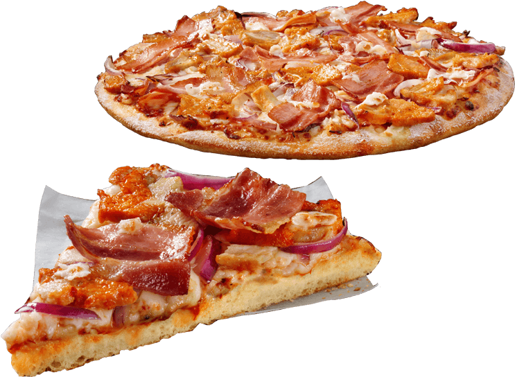 Bbq Chicken & Rasher Bacon - Chicken And Feta Pizza Dominos (800x550), Png Download