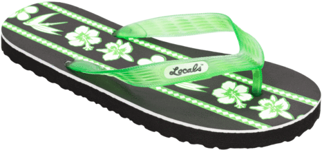 Sold Out Locals Women's Mix Flower Green Slippa - Flip-flops (480x360), Png Download
