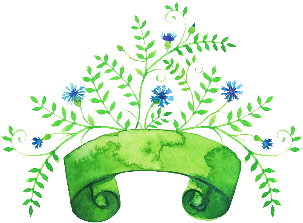 Beautiful Hand-painted Hd Green Leaf Png - Titulo Con Plantas (1024x1024), Png Download