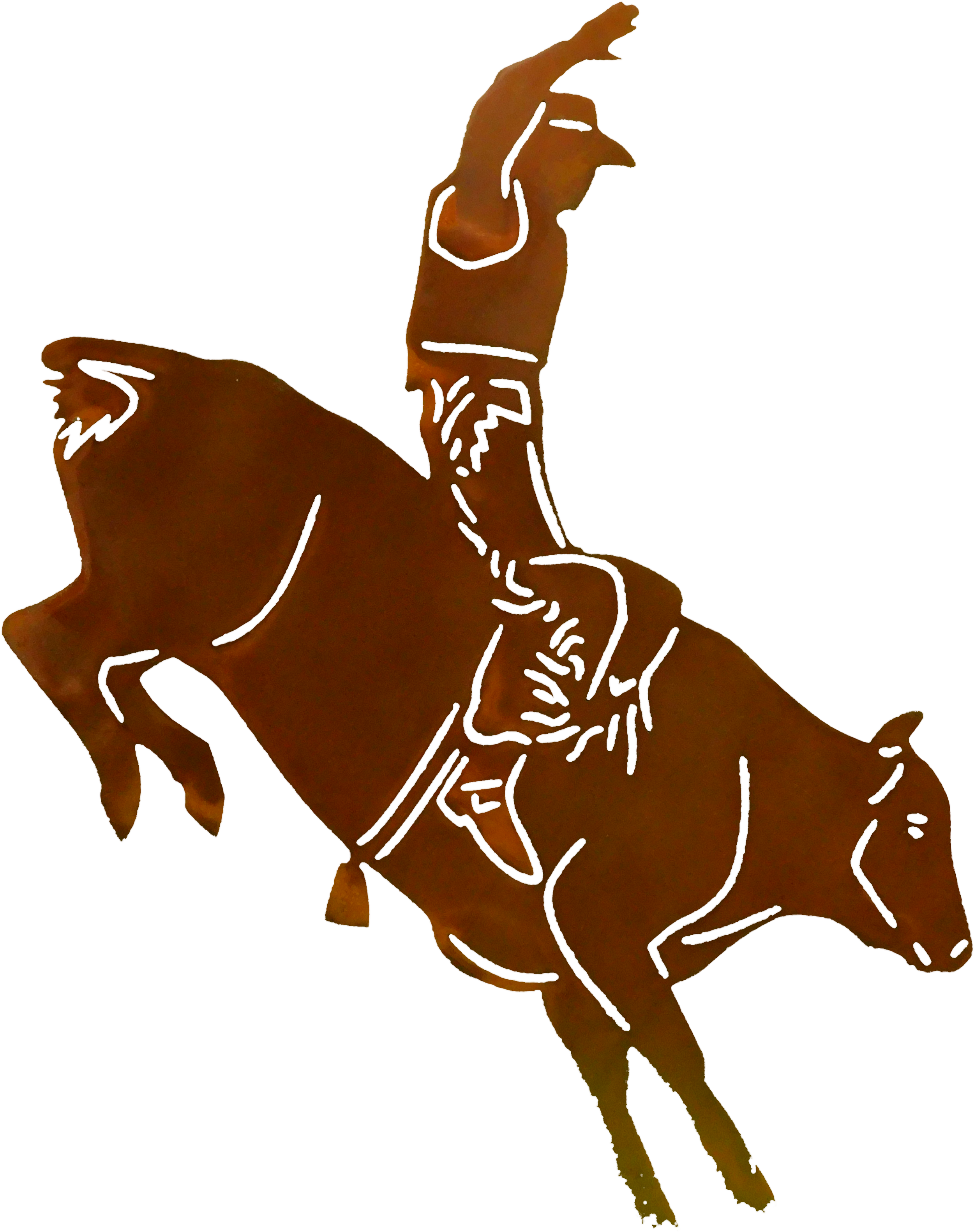 Bull Rider Larger Image - Wyoming Football Logo Png (4608x3456), Png Download