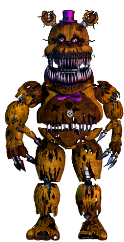 Nightmare Fredbear Full Body Thankyou Image - Five Nights At Freddy's All Freddys (390x596), Png Download