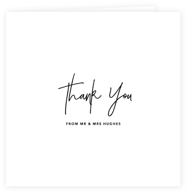Love Note Thank You Card Black - Calligraphy (375x386), Png Download