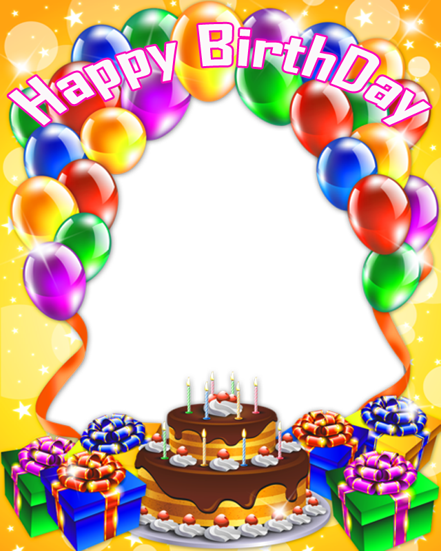 Birthday Collage Frame Png Hd - Happy Birthday Photo Frame App Download (640x800), Png Download