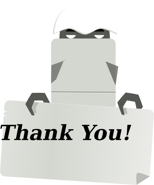 Small - Robotic Thank You (498x600), Png Download