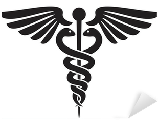 Caduceus Medical Symbol Black Sticker - Pharmacy Logo Snake And Moon (400x400), Png Download