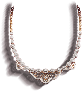 Pear Shaped White Diamond Lace Necklace - Necklace (400x400), Png Download