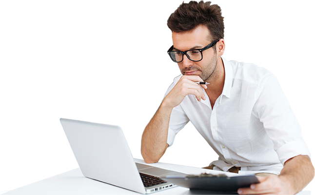 Man With Laptop Png (646x400), Png Download
