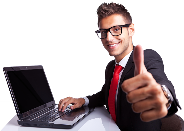 Slide - Work With Laptop Png (609x432), Png Download