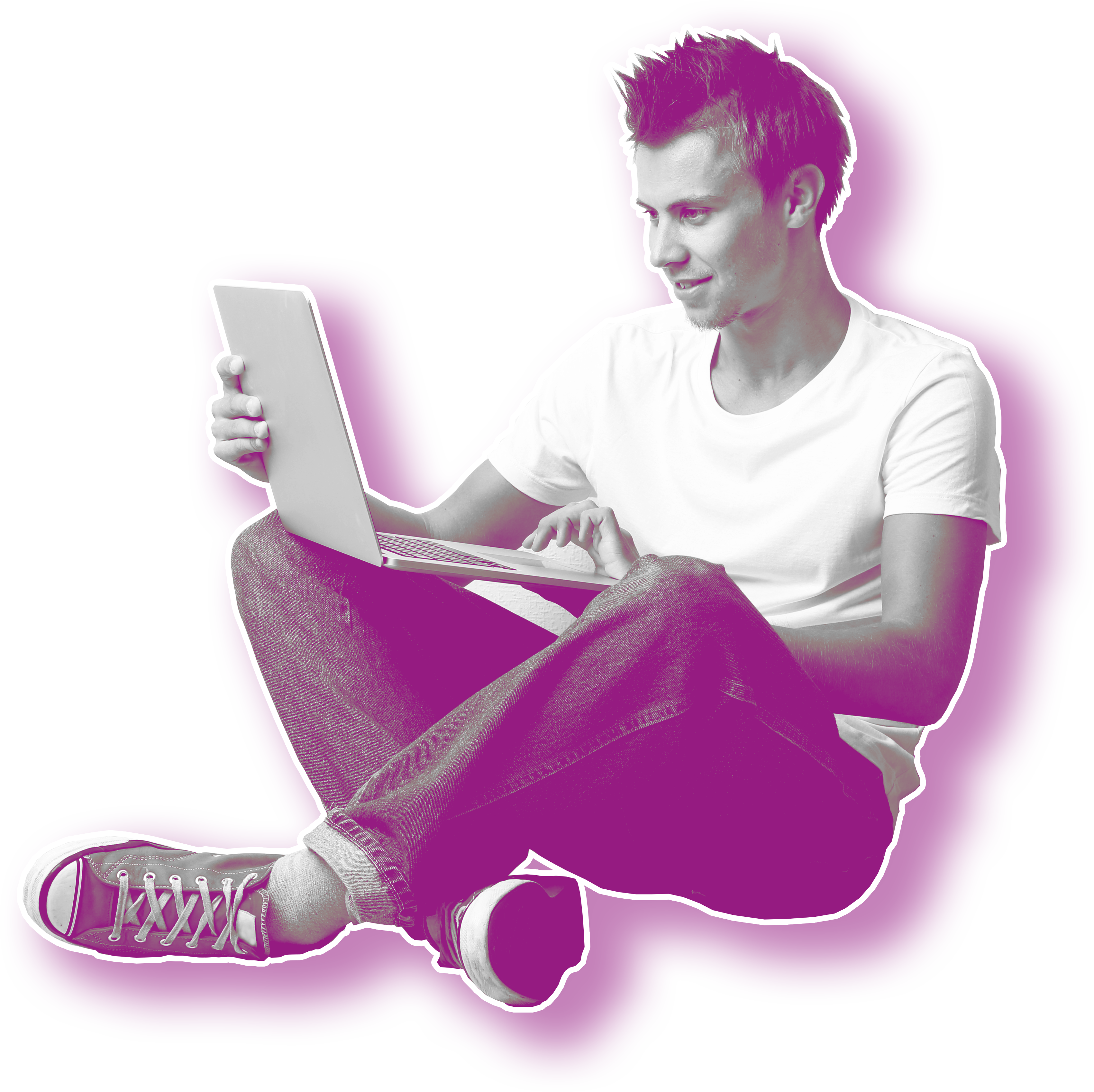 Man Enjoying Laptop Insurance - Insurance (3402x3395), Png Download