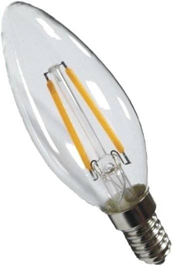 An Incandescent Light Bulb Is A Led Light Bulb Which - Idealed Led Žárovka E14 4w Svíčka Čirá Teplá Bílá (491x630), Png Download