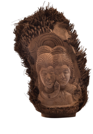 Shiv Parvati Showpiece - Carving (333x500), Png Download