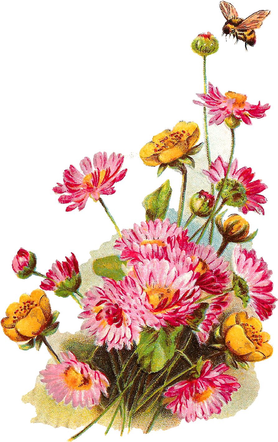 The Second Digital Flower Image Is Of A Bunch Of Pink - Flower Background Png (958x1487), Png Download