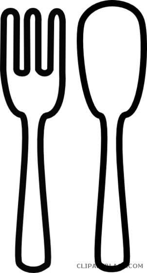 Svg Royalty Free Clipartblack Com Tools Free Images - Spoon And Fork Clip Art (302x561), Png Download