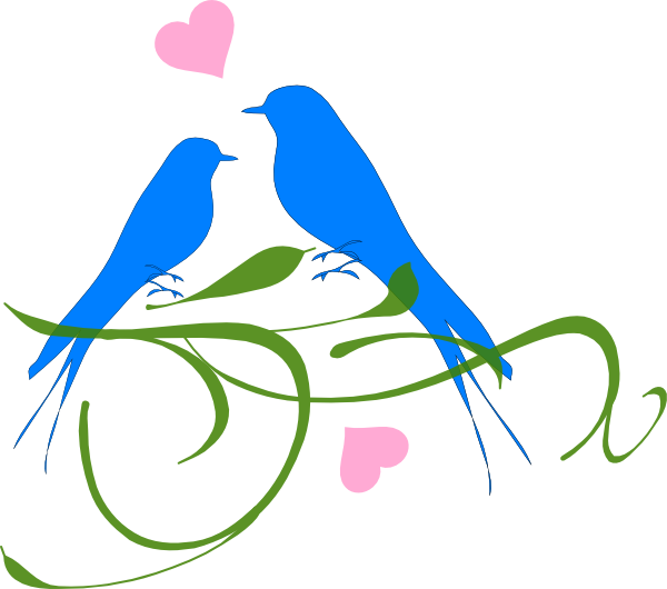 Couple Bird Png - Love Birds Clipart Png (600x530), Png Download