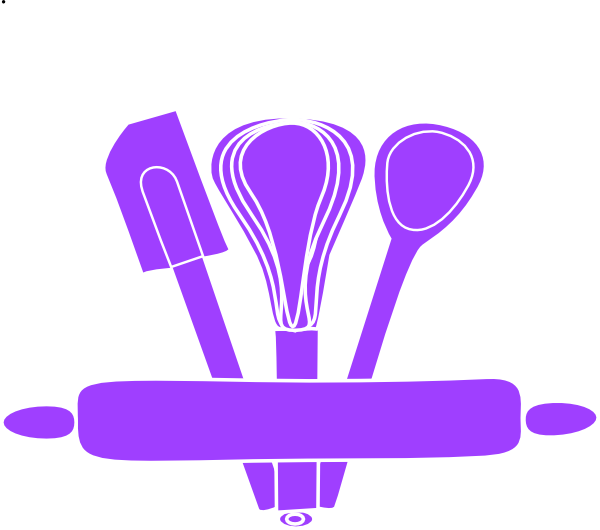 Purple Kitchen Utensils Clip Art At Clker Vector Clip - Baking Clip Art (600x530), Png Download