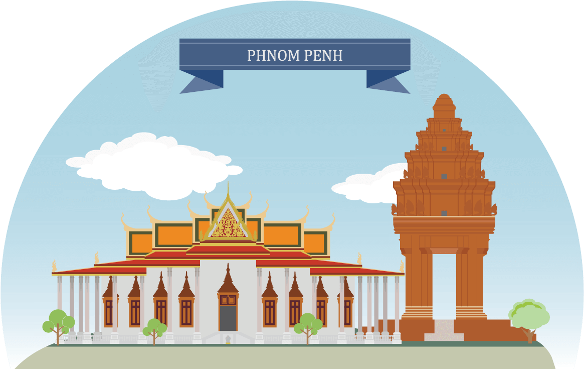 Cambodia Drawing Temple Laos - Phnom Penh Clipart (1200x848), Png Download