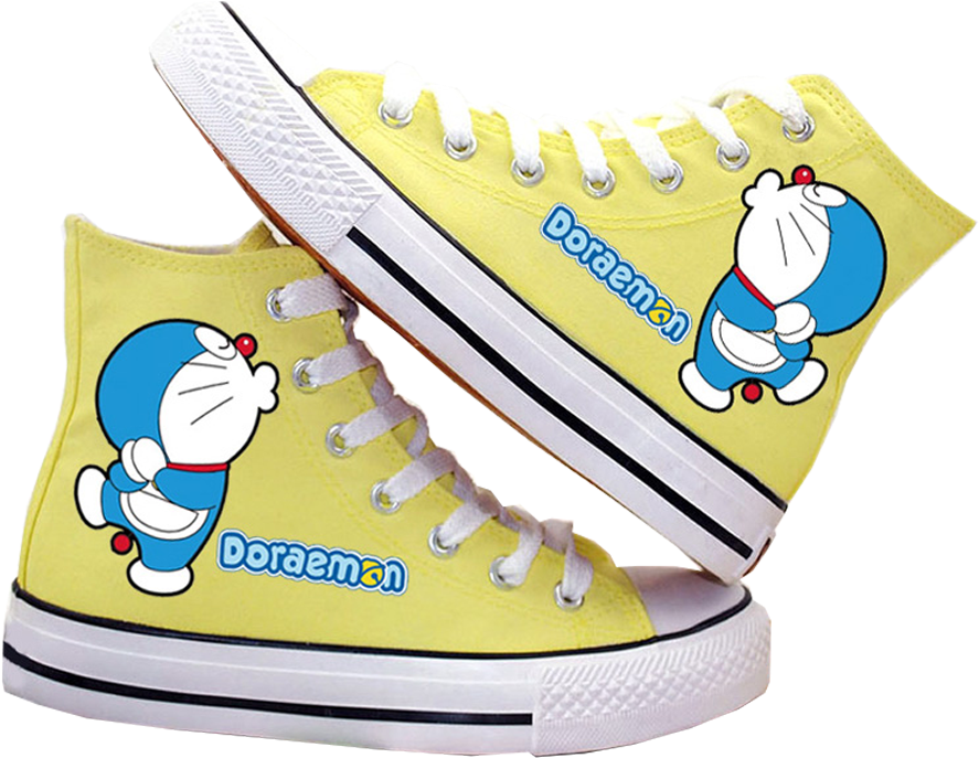 Giày Converse Vẽ Tay Bằng Màu Acrylic Rất Bền, Đi Mưa - Doraemon Doraemon Cat Fashion Hand Painted Cosplay (900x900), Png Download