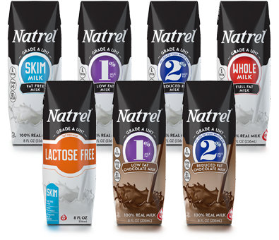 Natrel Lil Milk Fat Free & Low Fat School Milk Products - Natrel Fine-filtered Fat-free Skim Milk (395x356), Png Download