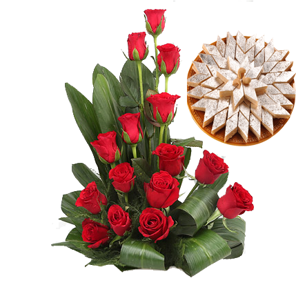Flower Bouquet With Basket (500x500), Png Download