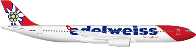 Photo Courtesy Of Edelweiss Air - Edelweiss Air A330 New (640x240), Png Download