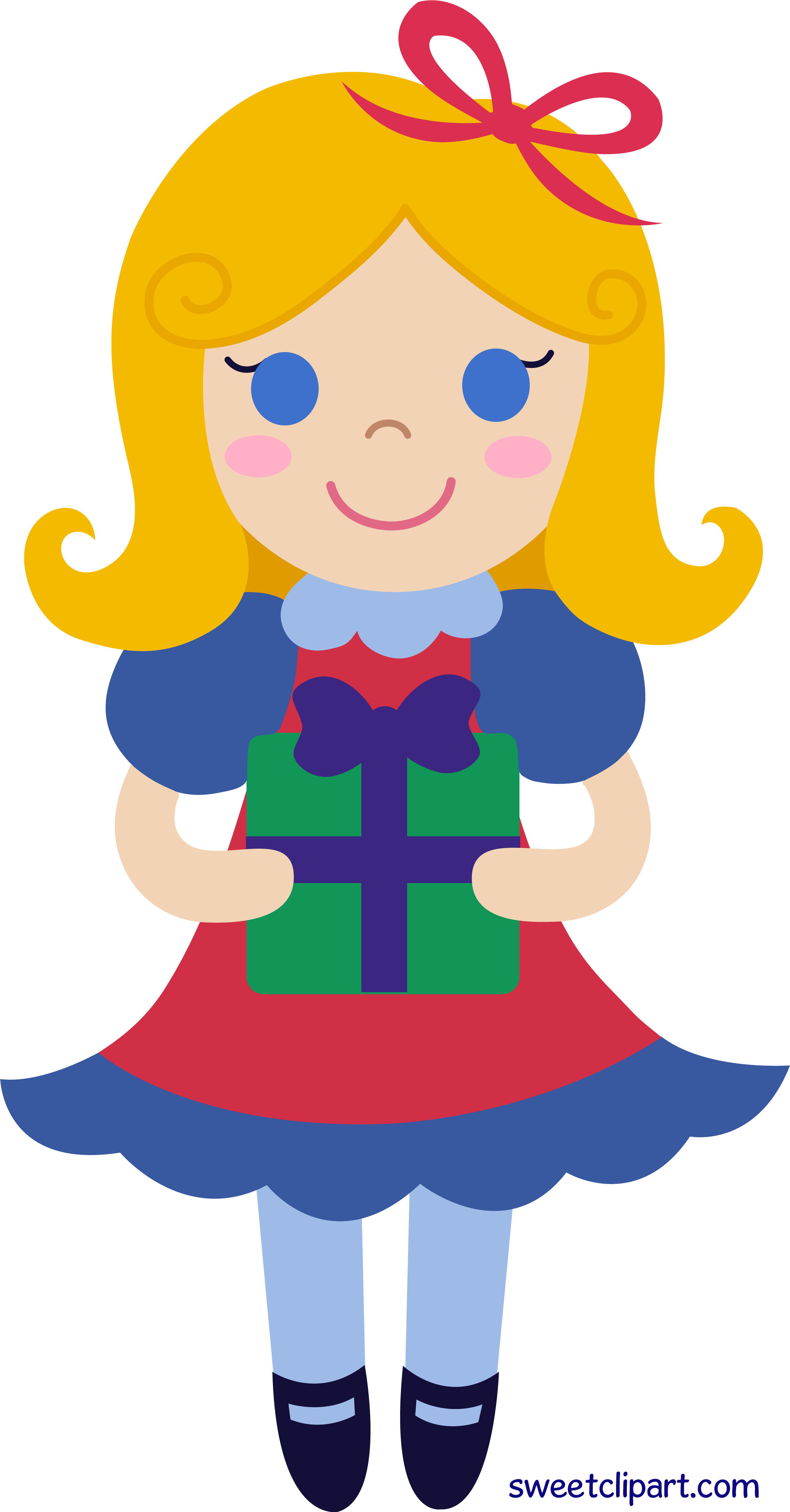 Jpg Freeuse Download Christmas Girl With Sweet Clip - Birthday Girl Clipart (2612x4960), Png Download