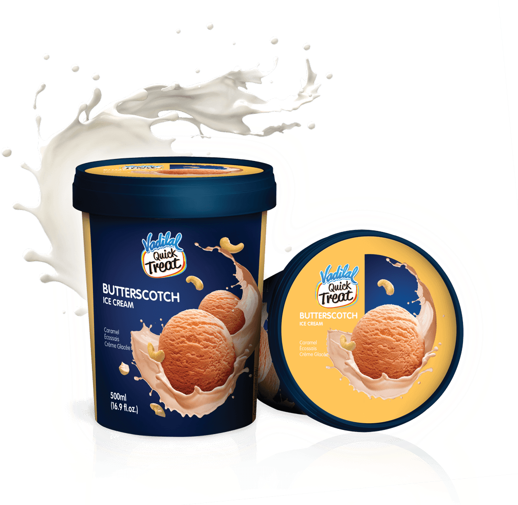 Butterscotch Ice Cream 140gm - Vadilal Ice Cream Flavors (1041x981), Png Download