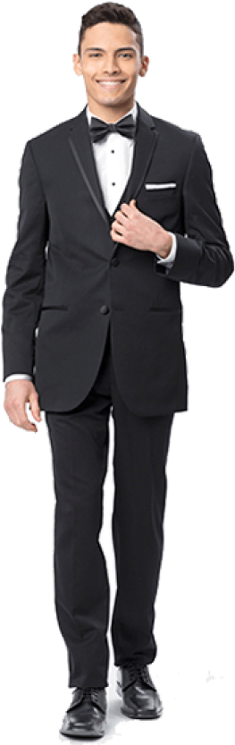 Guy In Suit Png Library - Men's Business Suit Black Jacket And Trousers (265x586), Png Download