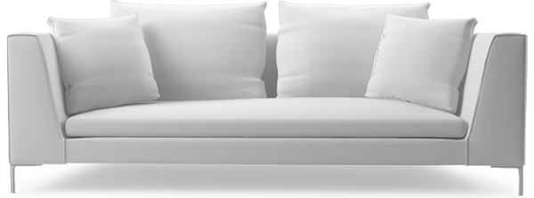 Three-seat Sofa - Couch (600x223), Png Download