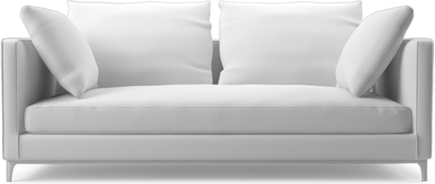 Narrow Two Seat Sofa - Couch (635x270), Png Download