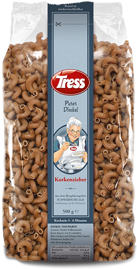 Pd 1 - Tress Purer Dinkel Korkenzieher - Nudeln - 500g (273x535), Png Download