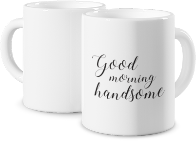 Photo Mug Coloured Mug Good Morning My Handsome - Mug (540x407), Png Download