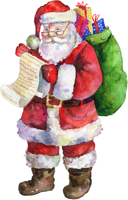 Tube Père Noël - Santa Claus (450x700), Png Download