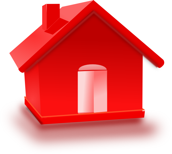 Red Home Clip Art At Clker - Red Home (600x536), Png Download