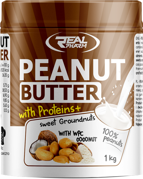 Peanut Butter With Proteins6 - Real Pharm Peanut Butter (600x600), Png Download