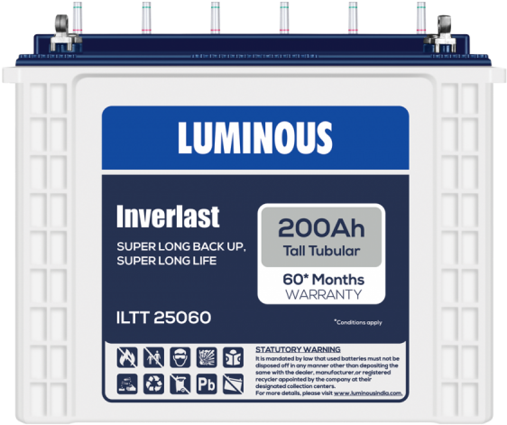 Tubular Batteries - Luminous Inverter Battery 220ah Price (500x386), Png Download