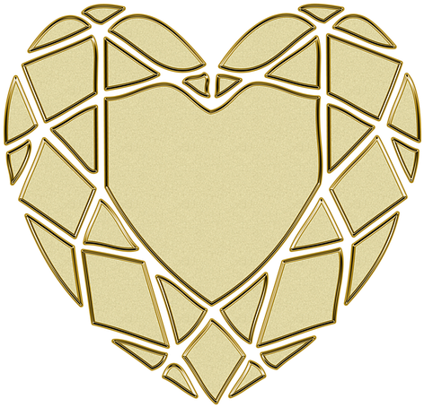 Heart, Golden, Gold, Ornament, Love, Gold Decor, Metal - Gold (720x720), Png Download