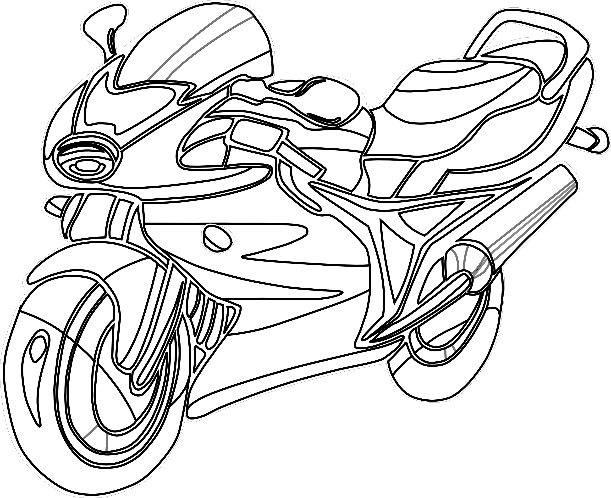Clip Art Royalty Free Biker Drawing Chopper - Motorcycle Colouring Pages (2555x2081), Png Download